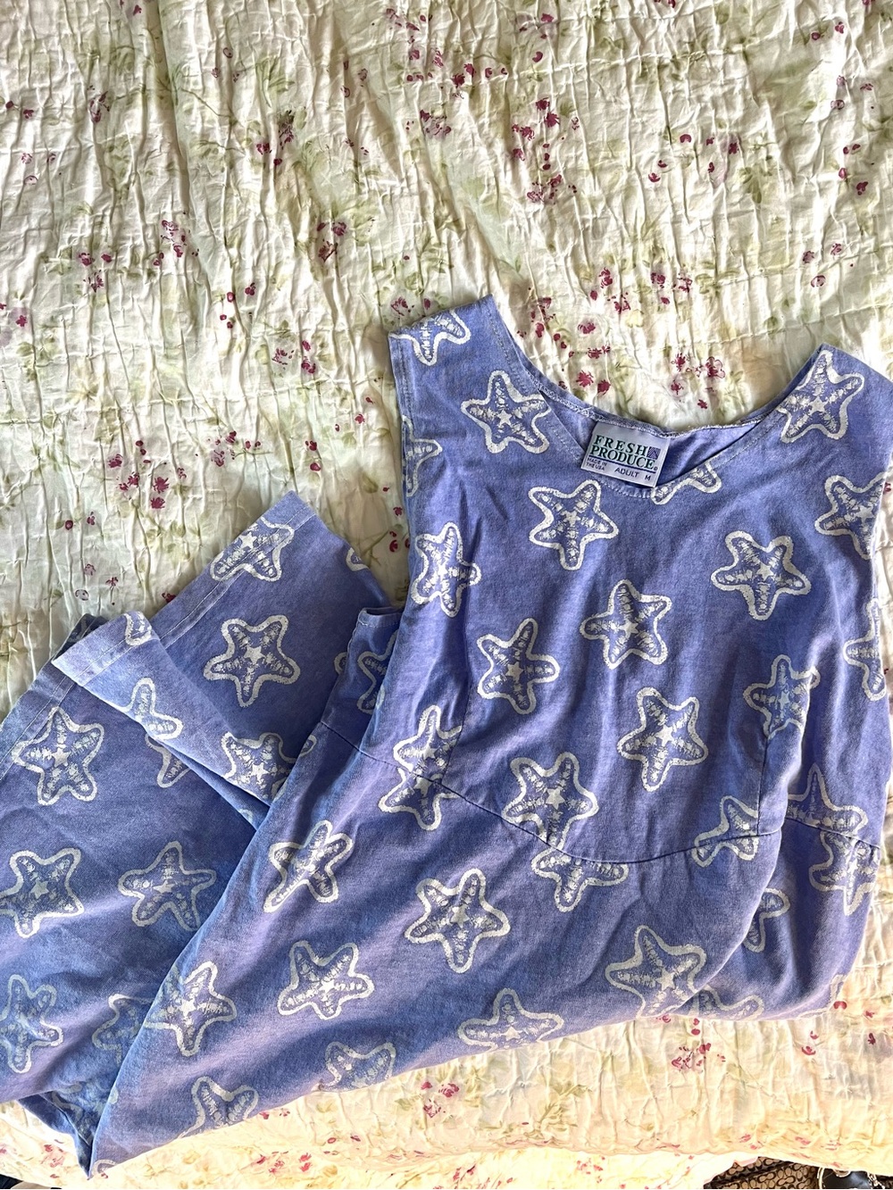 Vintage 90s Fresh Produce Starfish Cotton Dress